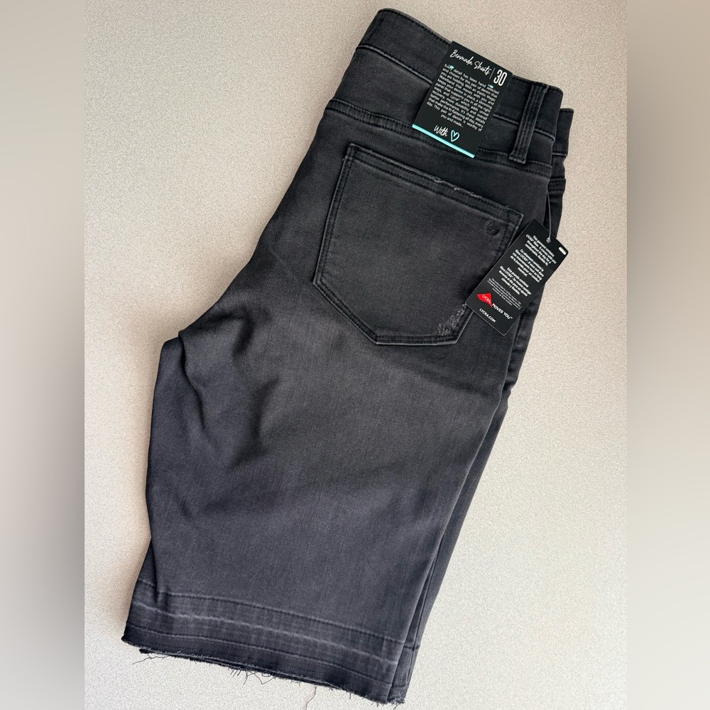 LuLaRoe Distressed Black Denim Women's Bermuda Shorts